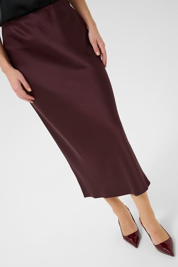 Kaffe KAlotte Skirt - Fudge/Red