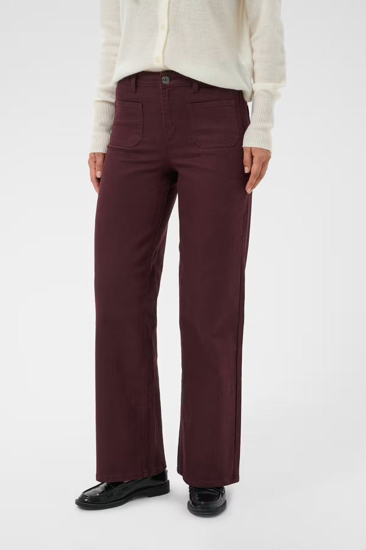 Kaffe KAbrook Reg Fit Jeans - Fudge/Red