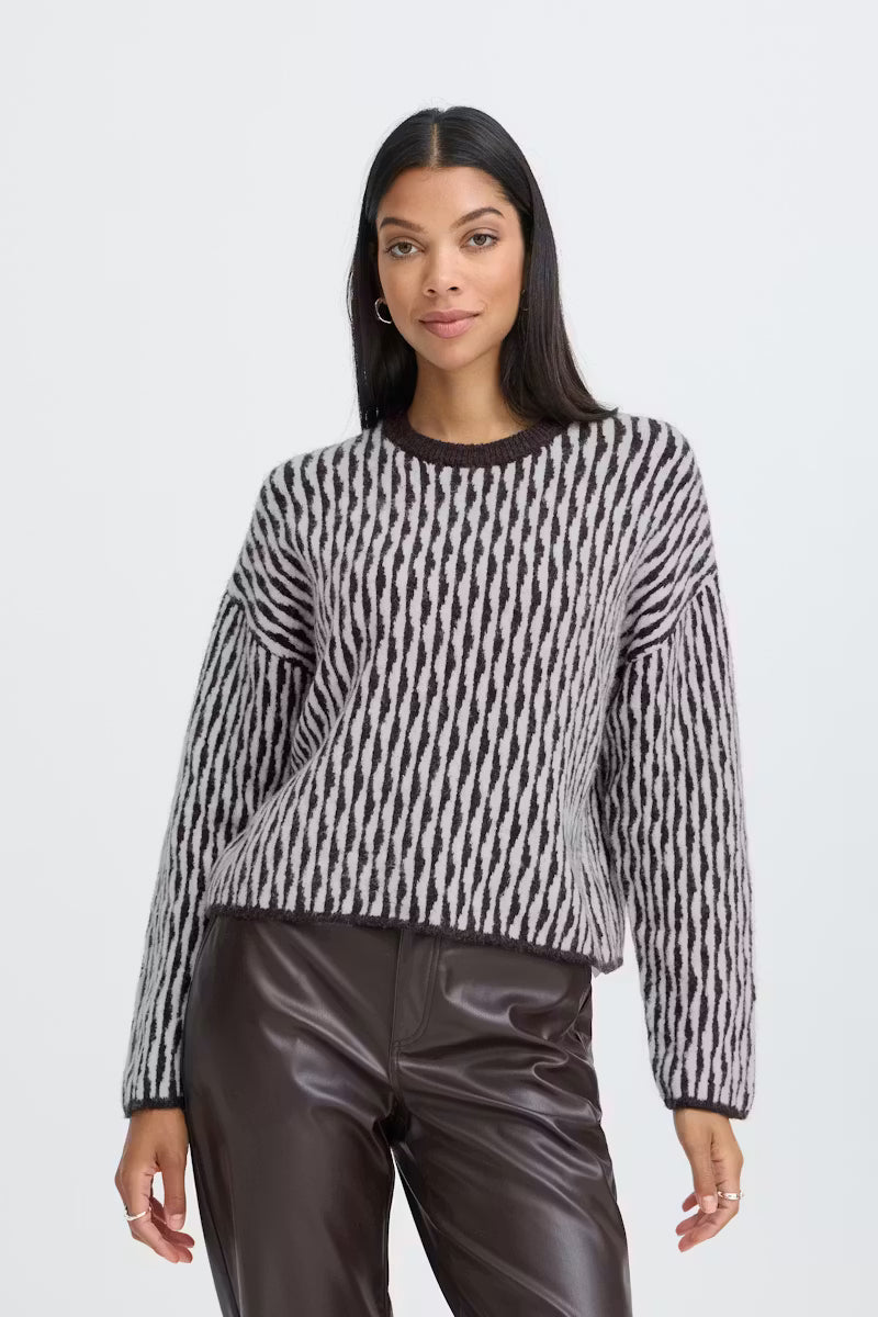 B.Young Jula Jumper- Fig Abstract/Brown