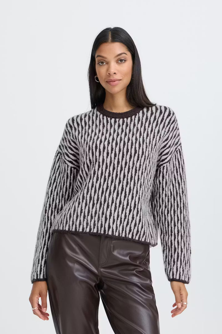 B.Young Jula Jumper- Fig Abstract/Brown
