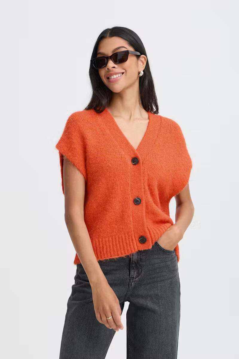 B.Young Millers Button Vest - Orange