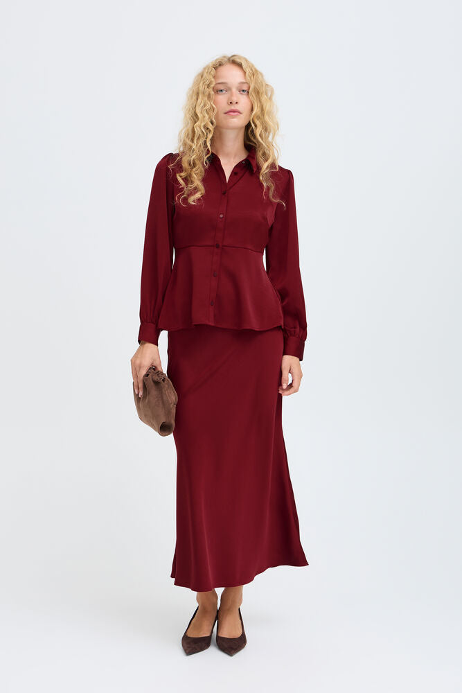 B.Young BYISA Peplum Shirt - Sun-Dried Tomato