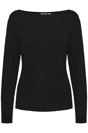 Ichi IHMargita Long Sleeve Top-Black