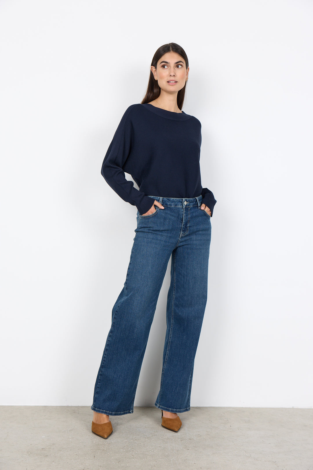 Soya Concept SC-Kimberly 24-b Jeans Wide Leg, Mid-Rise - Blue