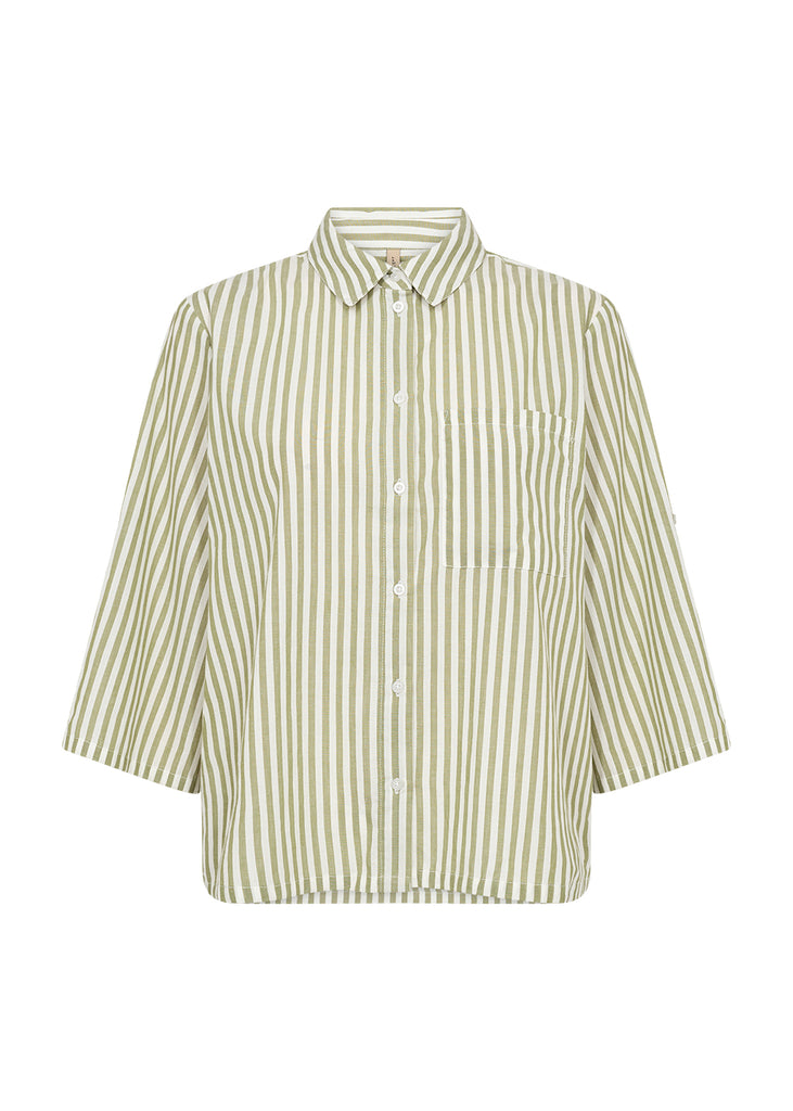 Soya Concept Rosette Shirt- Green striped
