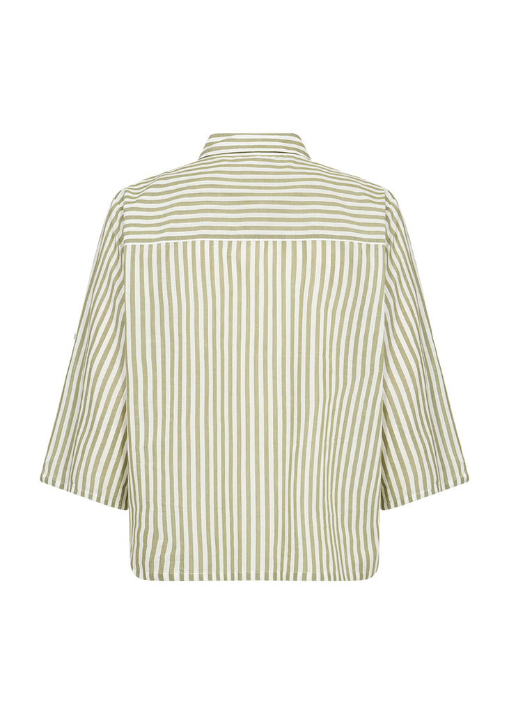 Soya Concept Rosette Shirt- Green striped