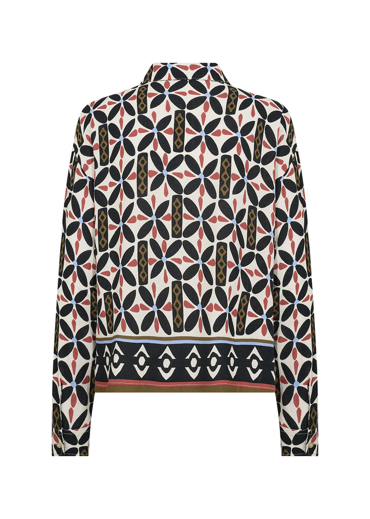 Soya Concept Sandra- Geometric Black and Cream Blouse