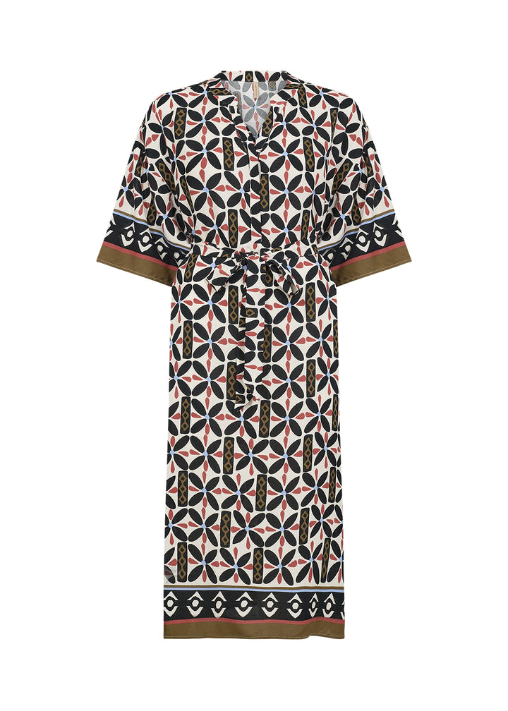 Soya Concept Sandra Dress- Geometric Black and cream print
