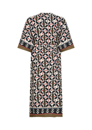 Soya Concept Sandra Dress- Geometric Black and cream print