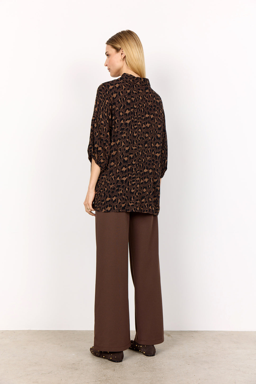 Soya Concept  Brown Animal Print Safira Blouse