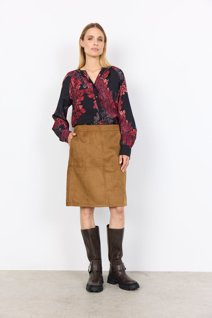 Soya Concept Vaike 1 Shirt - Red Abstract Floral