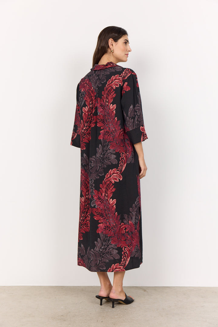 Soya Concept Vaike 3 Dress - Red Abstract Flowers