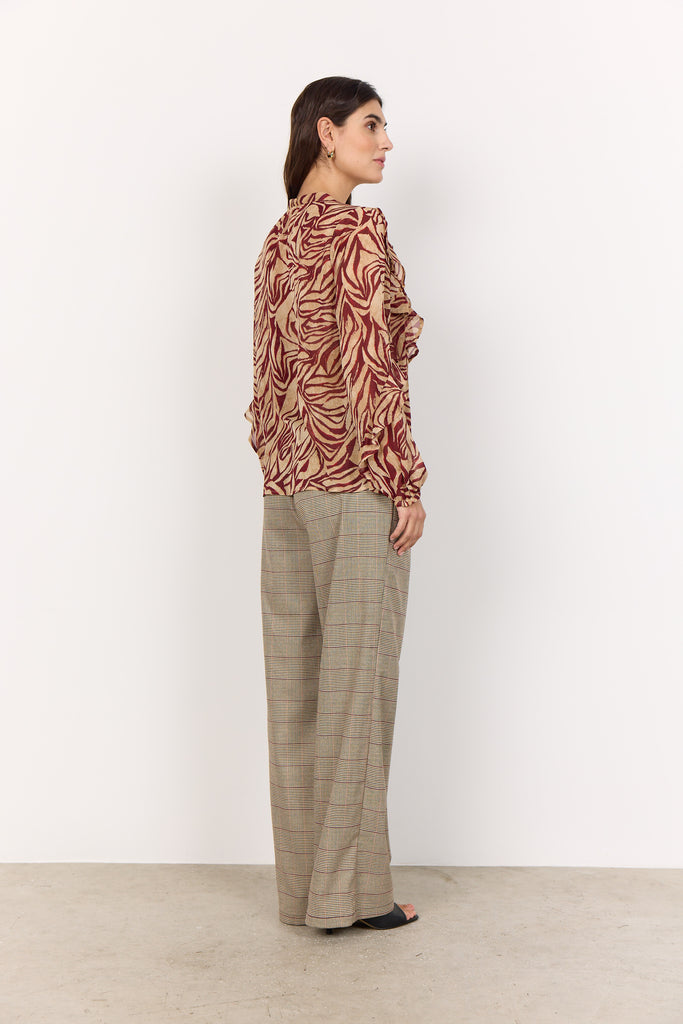 Soya Concept Valborg 1 Blouse - Red Abstract Animal Print