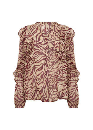Soya Concept Valborg 1 Blouse - Red Abstract Animal Print