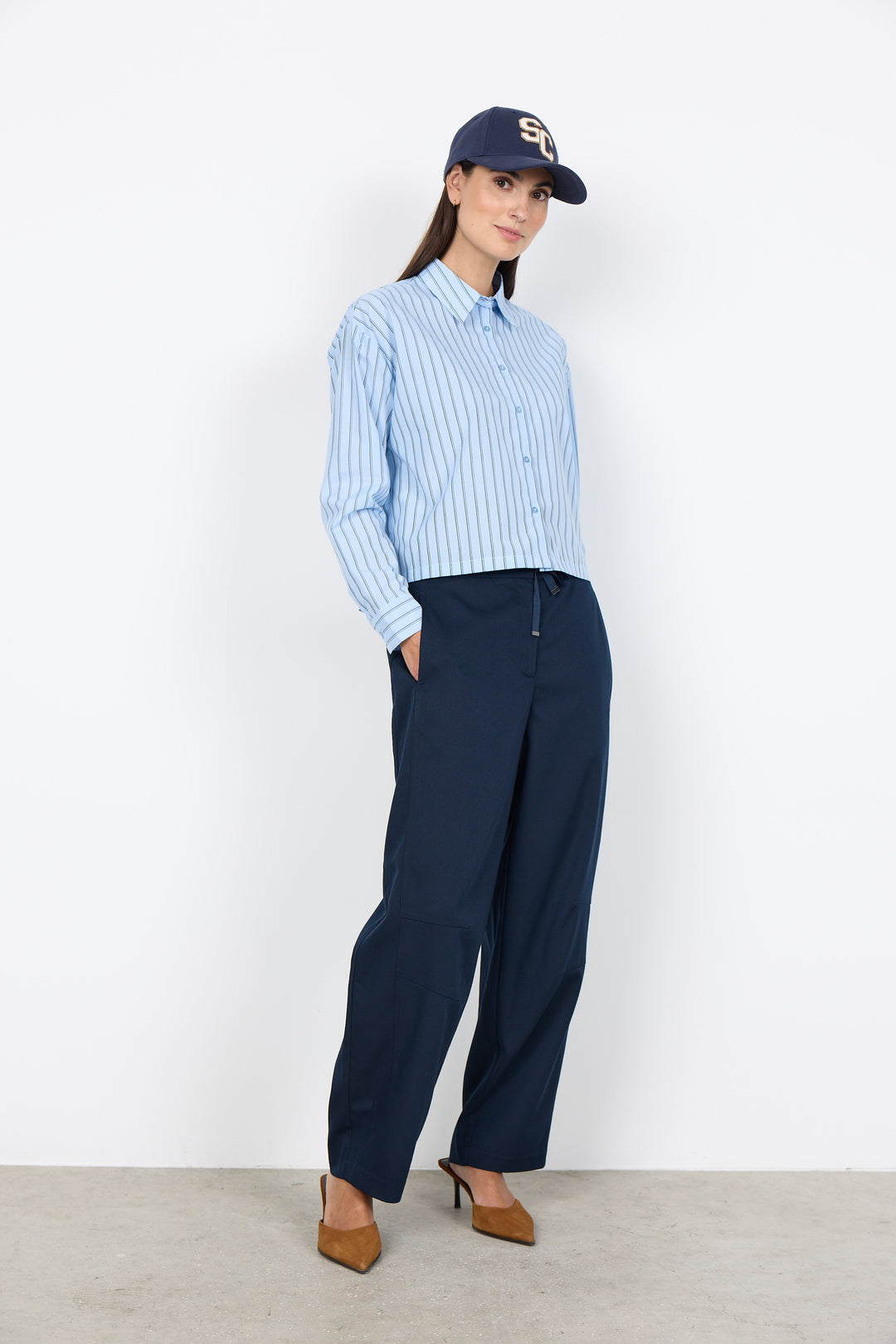 Soya Concept Sc-Bardot 1 Shirt- Blue