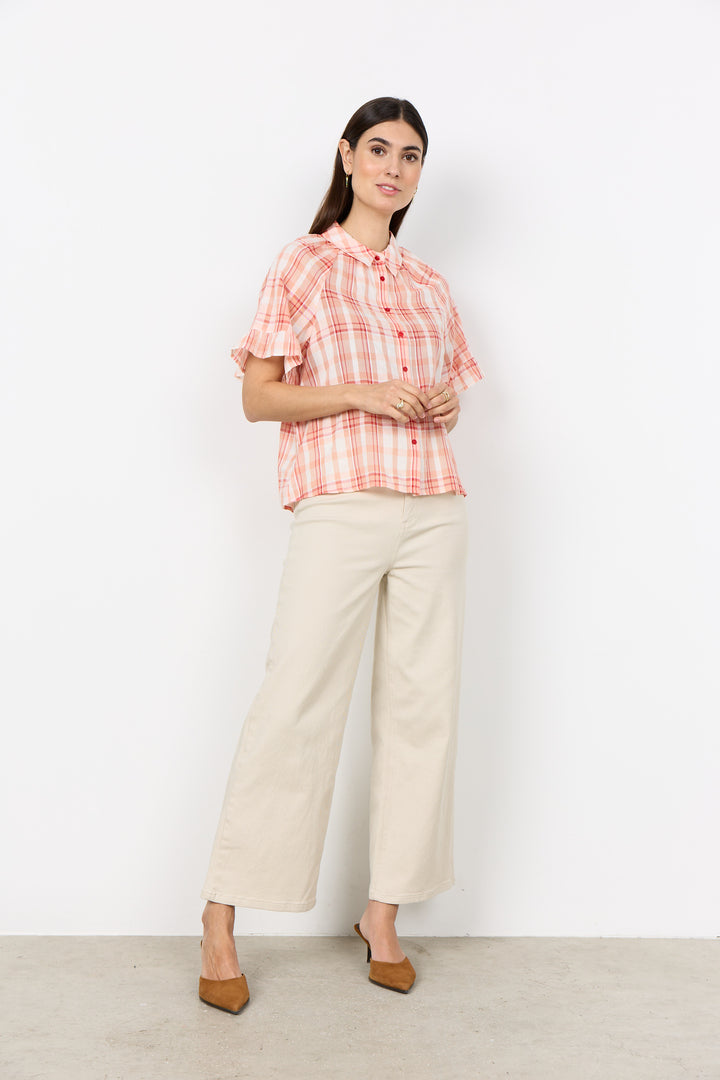 Soya Concept Farus 1 Shirt- Check Coral