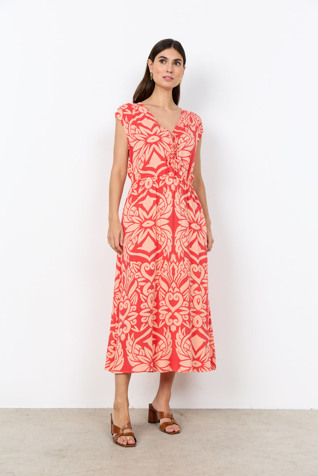 Soya Concept Felone 3 Dress- Coral Print