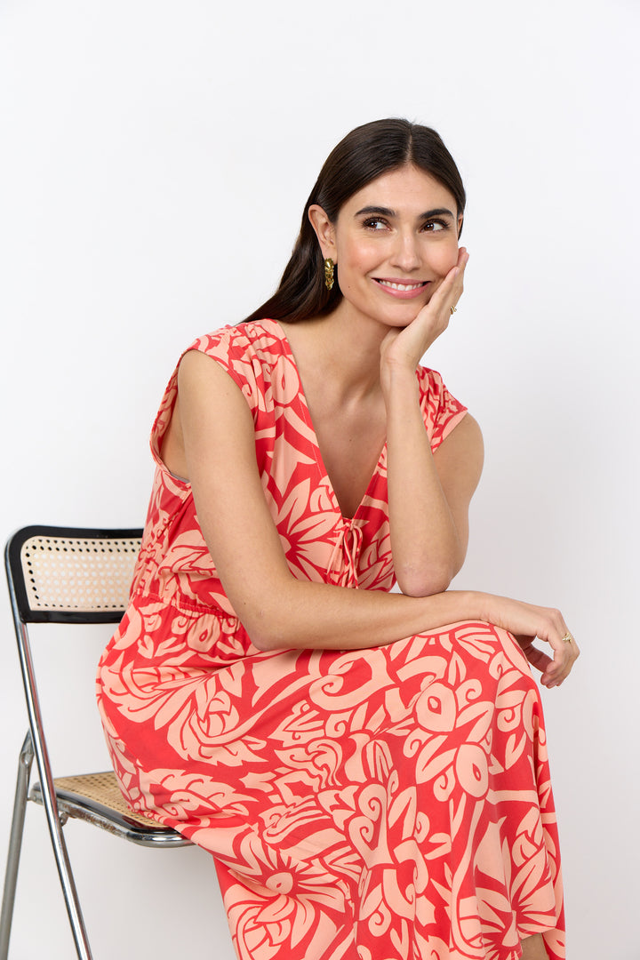 Soya Concept Felone 3 Dress- Coral Print