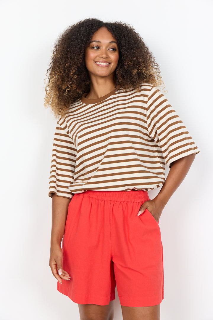 Soya Concept SC-CISSIE 55-C- Cotton Red Shorts