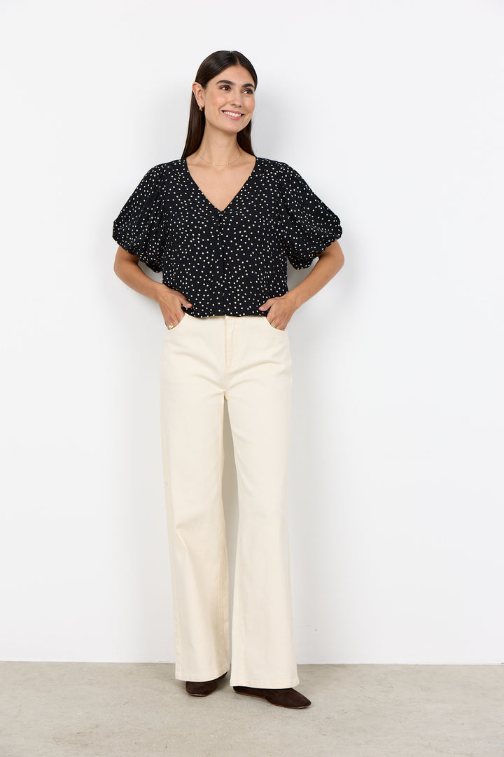 Soya Concept SC-Gilda 1 Blouse- Black and White Dots