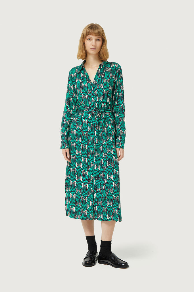 Compania Fantastica Brigitte Small printed Midi Shirt Dress