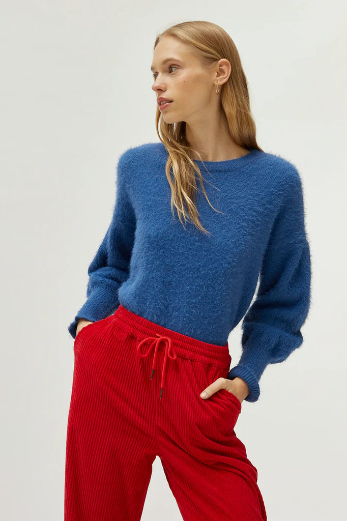 Compania Fantastica Textured Knit Jumper- Blue