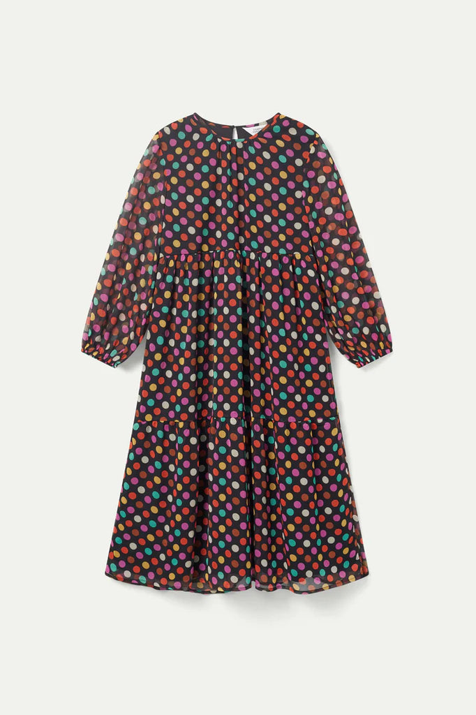 Compania Fantastica Long Polka Dot Dress- Multi Colour