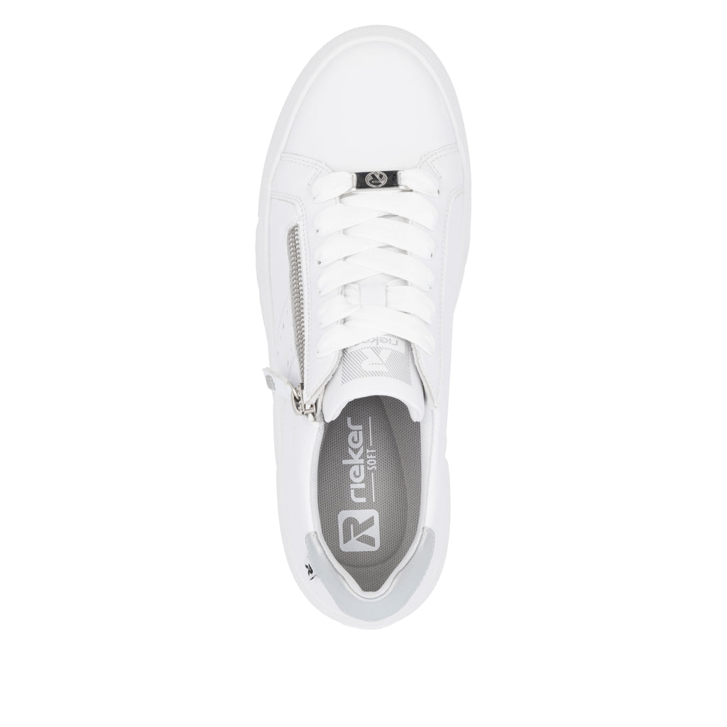 Rieker Sport Zip Trainer- White