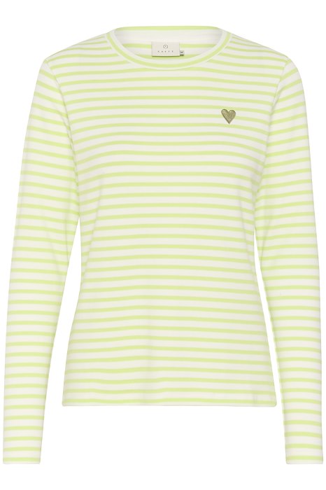 Kaffe Liddy Top- Striped lettuce green