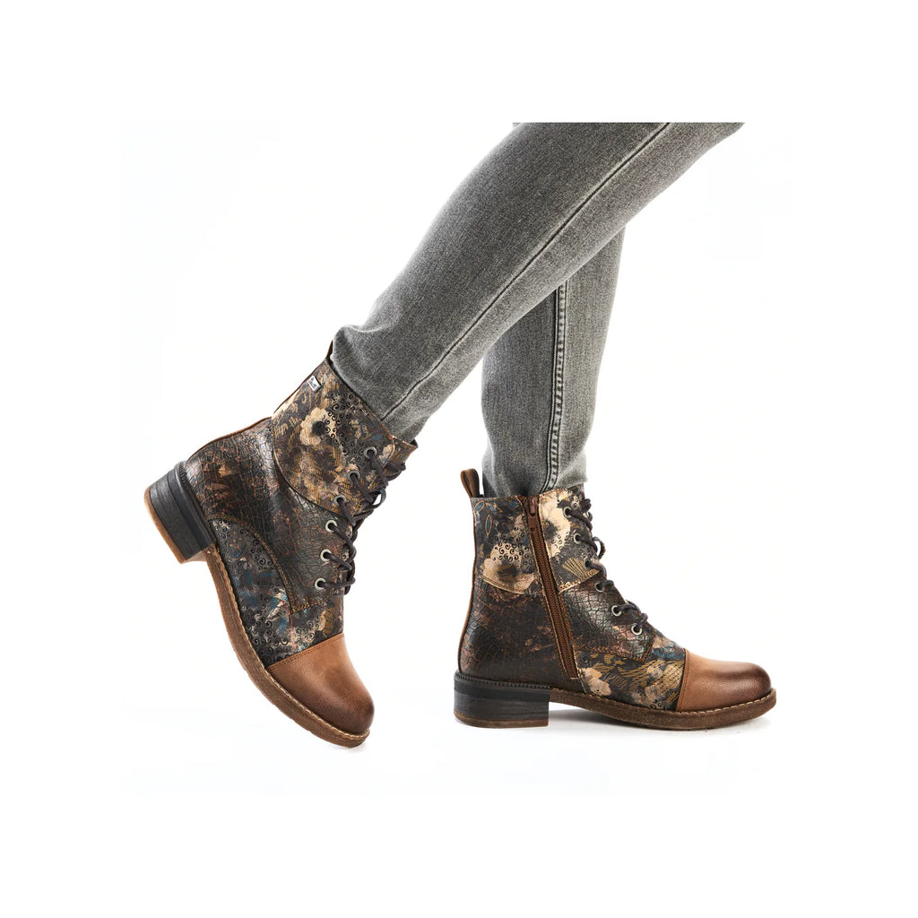 Rieker Multi Colour Patterned Zip Up Boot