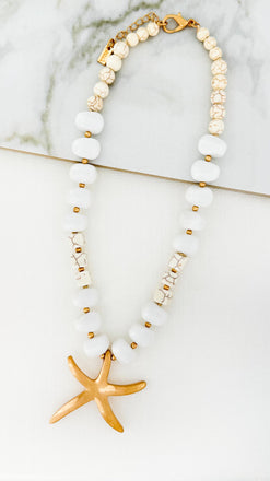 Envy Beaded Necklace with Gold Starfish