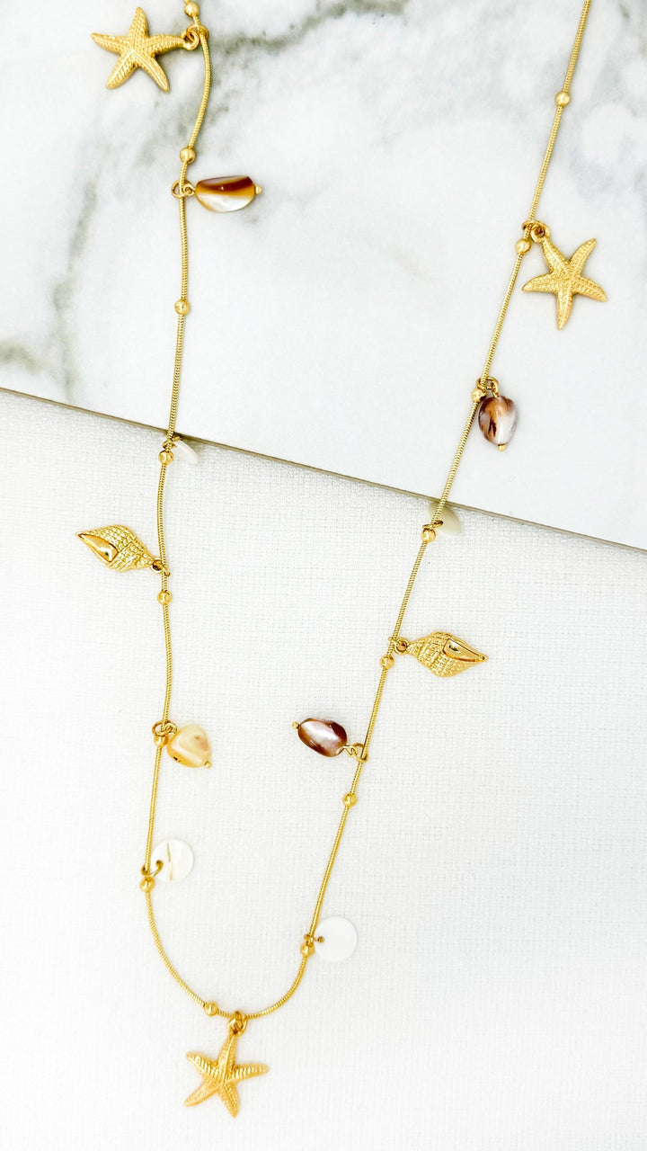 Envy Gold Shell Charm Necklace
