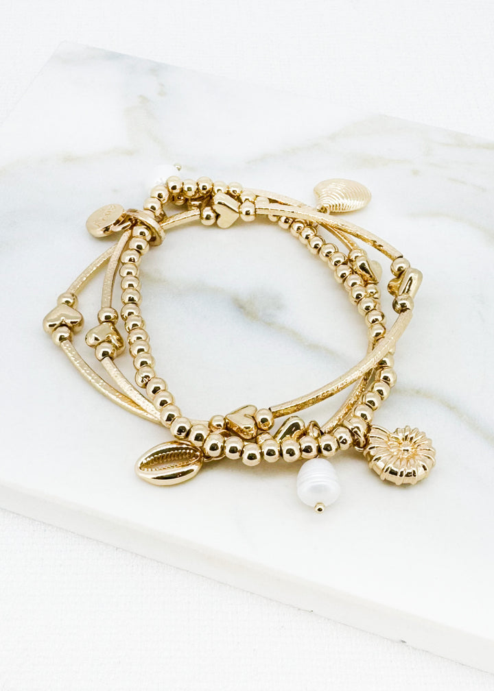 Envy Gold costal Inspired Triple Layer Bracelet