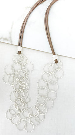 Envy Silver Circle Cluster Necklace