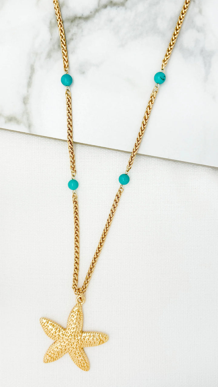 Envy Necklace Gold Starfish Pendant Necklace - 4930