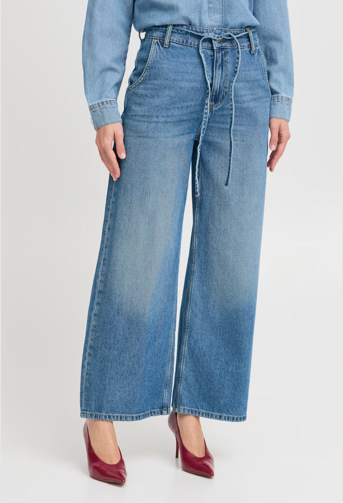 BYoung Kimu Belt Jeans- Mid Blue Denim