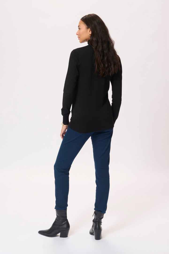 Kaffe Astrid Roll Neck Long Sleeve Top- Black