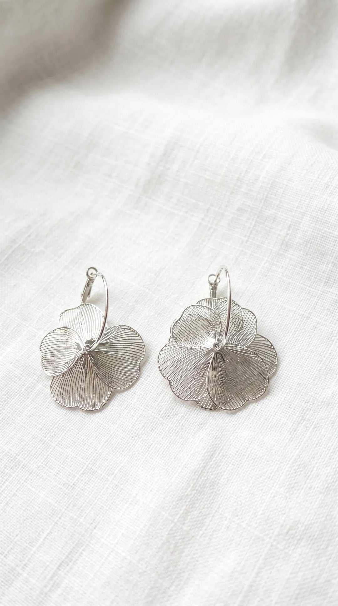 Envy Silver Petal Drop Earrings