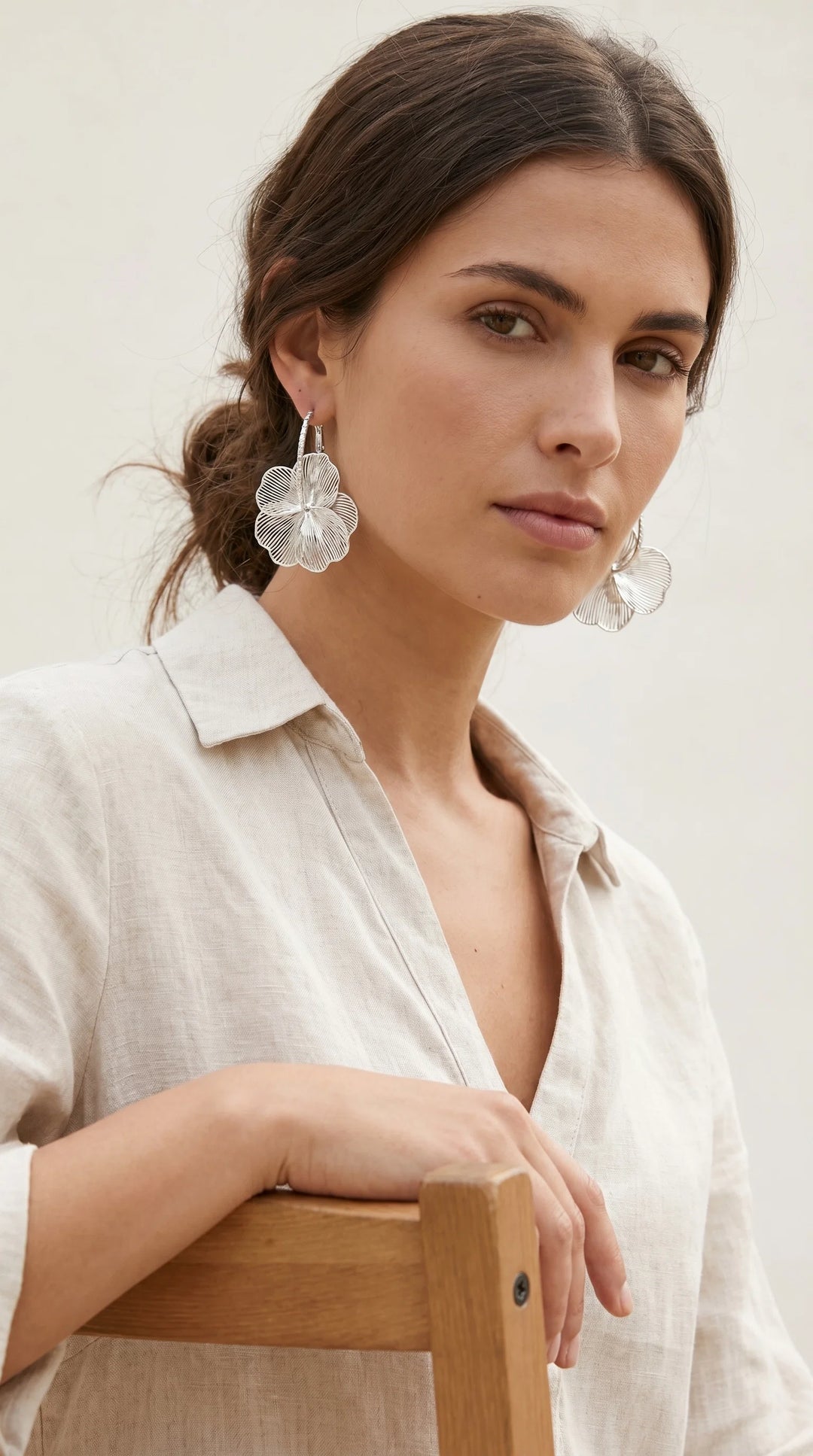Envy Silver Petal Drop Earrings