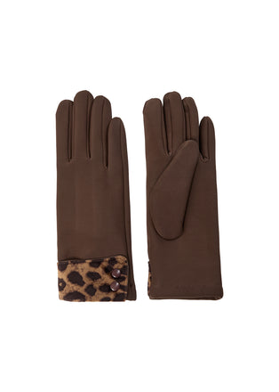 Soya Concept - Brown And Animal Print Gloves