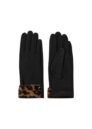 Soya Concept - Black And Animal Print Gloves