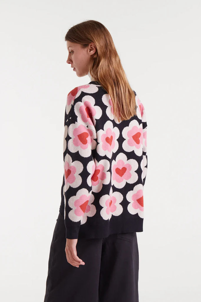 Compania Fantastica Jacquard Knit Sweater- Sweetheart Print