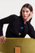 Compania Fantastica Black Knitted Cardigan- Heart Button