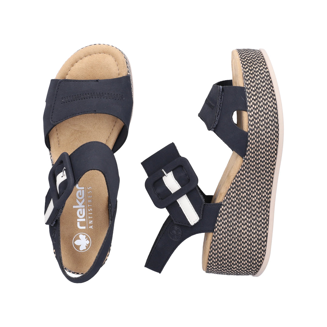Rieker Wedge Sandal - Blue 69450-14