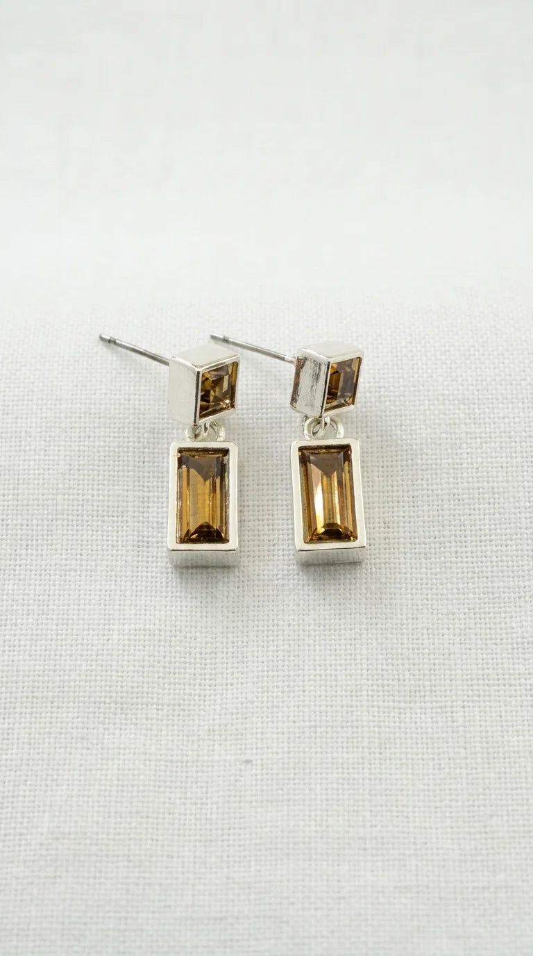 Envy Silver Grey Crystal Drop Earrings