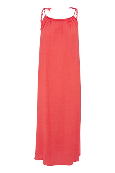 Soaked In Luxury Kehlani Strap Dress Solid- Hot Coral
