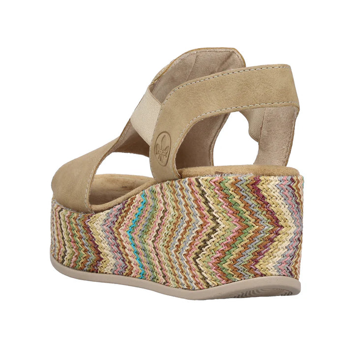 Rieker Wedge Sandal- Tan