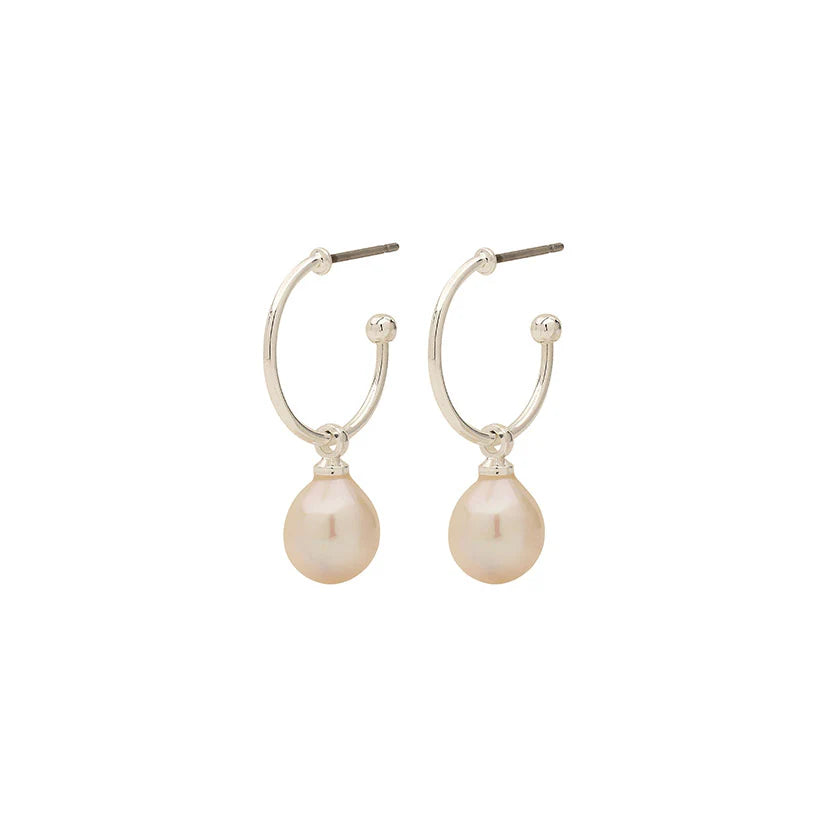 Pilgrim Ella Pearl Earrings, Silver-Plated
