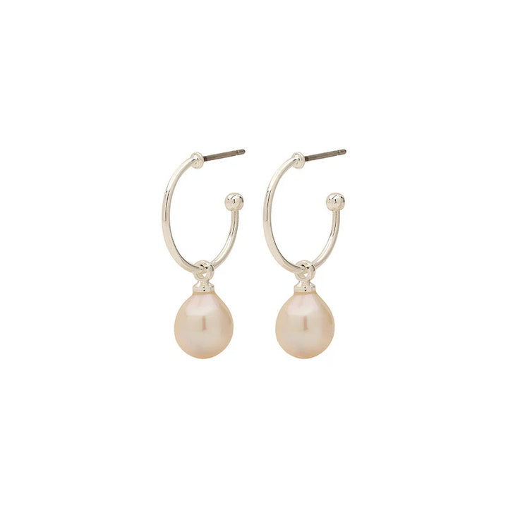 Pilgrim Ella Pearl Earrings, Silver-Plated