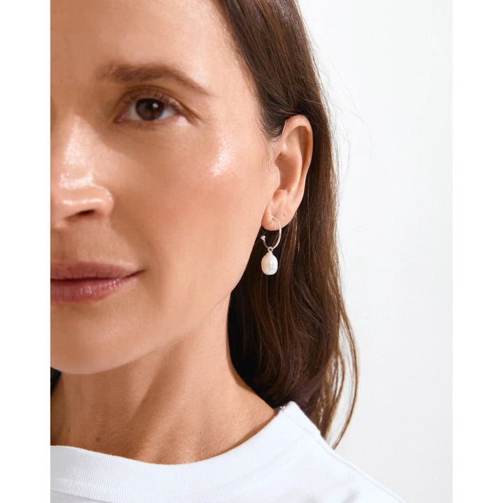 Pilgrim Ella Pearl Earrings, Silver-Plated